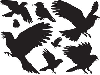 Obraz premium nightjar, nocturnal bird, camouflaged, wildlife, nature, vector, silhouette