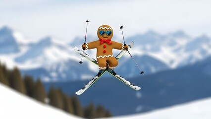Ginger bread man extreme skiing