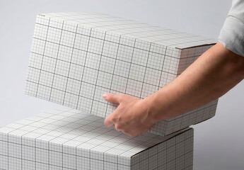 Man Holding Box Mockup