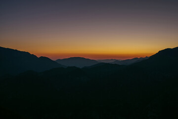 sunset in the mountains