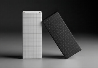 Rectangular Vertical Packaging Boxes Mockup