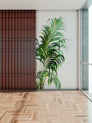 Fototapeta premium Large luxury modern bright interiors Living room mockup illustration 3D rendering image