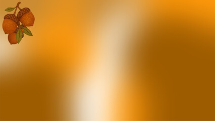 acorn with brown color and brown, white, and black color gradation with blur effect as background and wallpaper