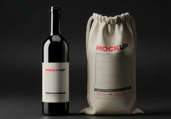 Wine Label with Stand Tote Bag Mockup