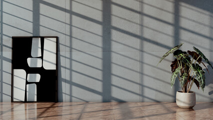 Naklejka premium Large luxury modern bright interiors Living room mockup illustration 3D rendering image