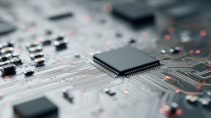 Precision engineering: A close-up of advanced electronic components on circuit board