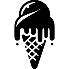 Melting Ice Cream Icon Vector