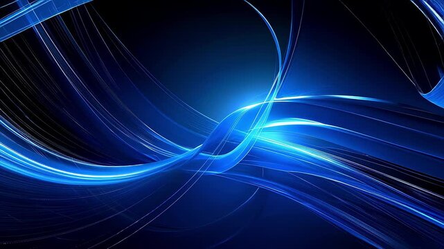 ゆったりと浮遊する青い光の近未来背景