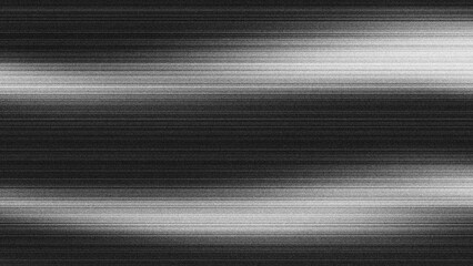 Modern abstract monochrome texture with smooth horizontal lines pattern, resembling analog TV noise or glitch effect. distorted digital background.