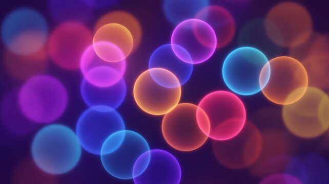 Vibrant multicolored glowing spheres in abstract digital composition with overlapping translucent circles - Powered by Adobe