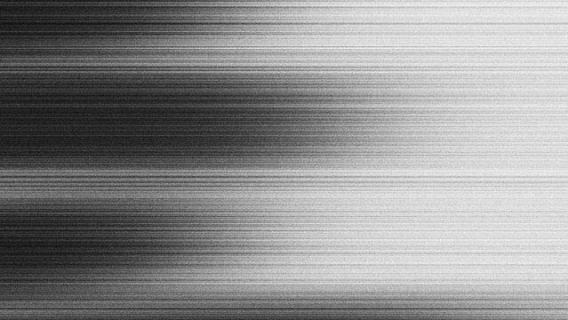 Modern abstract monochrome texture with smooth horizontal lines pattern, resembling analog TV noise or glitch effect. distorted digital background.