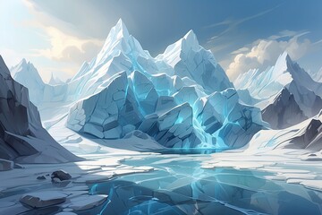 Iceberg landscape illustration background 