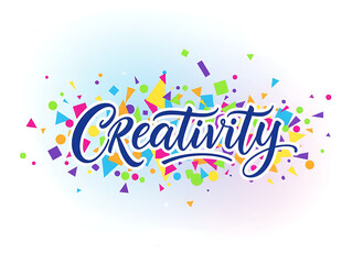 Inspiring Creativity Hand Lettering with Colorful Geometric Shapes