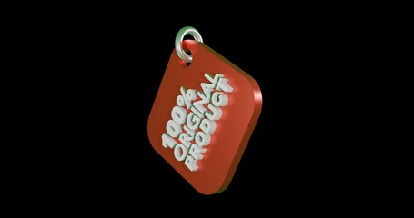100 percent original product tag sign animation