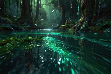 Close up landscape river junggle background 