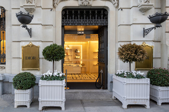Madrid, spain; 11 05 2025 dior luxury fashion boutique storefront entrance