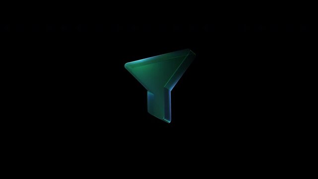 Rotating arabic letter ya on black background