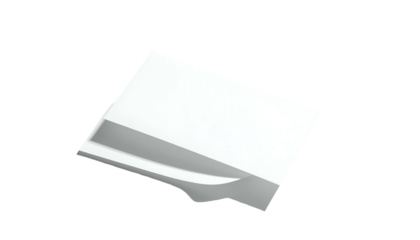 Angled, levitating stack of white paper, showing edges and slight shadow