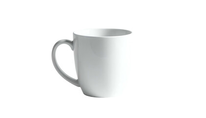 Obraz premium A plain white ceramic mug, isolated against a solid black background
