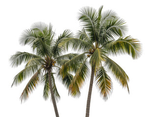 Obraz premium Green Palm Trees Isolated on White
