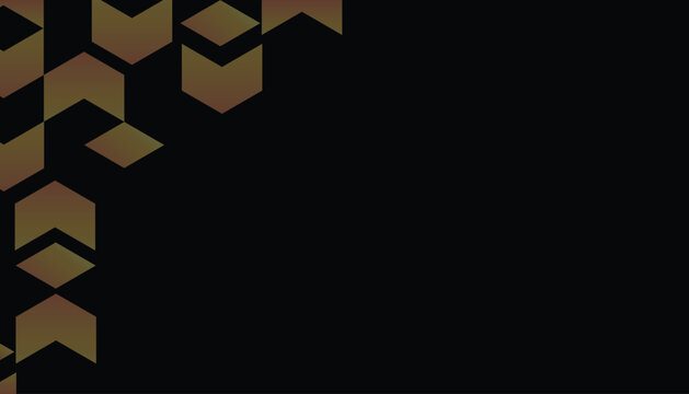 Modern Geometric Arrow Pattern with Bronze Gradient on Black Background