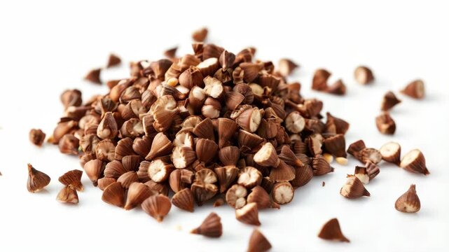 Close-up  of a bunch of whole cloves on a light background.