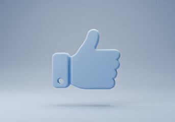 Light blue thumbs up icon