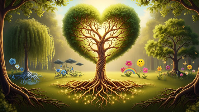 Golden Heart Tree - Symbol of Natural Therapy & Emotional Harmony