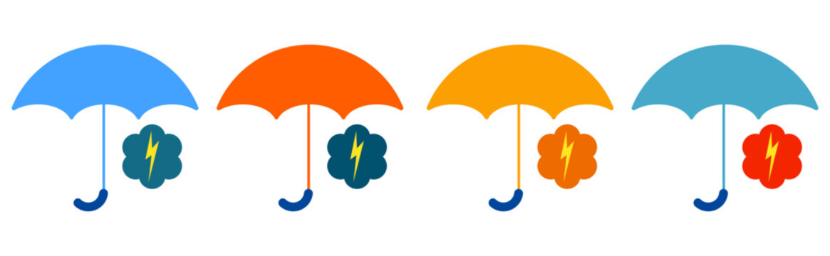 colored umbrellas diverse lightning protection concepts
