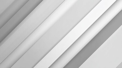 Obraz premium Overlapping diagonal white and grey stripes create abstract depth.