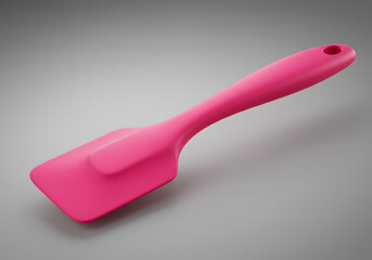 Pink silicone spatula kitchen tool