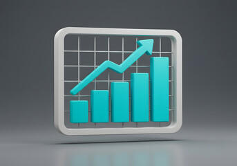 Rising bar graph business graphic
