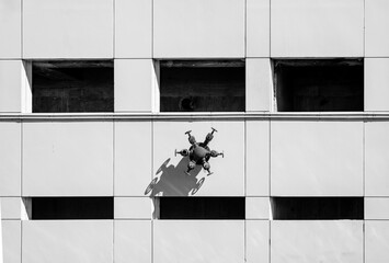 Fire hydrant in wall of building.