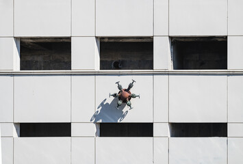 Fire hydrant in wall of building.