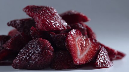Dried Strawberries Snack: Healthy, Sweet, Red Fruit