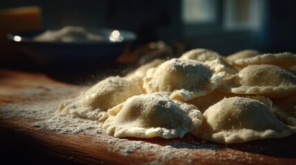 Fresh Homemade Ravioli Pasta - Italian Food Culinary Art