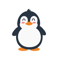 Cute penguin smiling. Animal illustration. Can be used for wallpaper, winter theme decoration