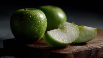 Green Apple Slices, Fresh Fruit, Healthy Eating, Food Photography