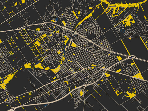 Abstract city map of Lujan, Argentina