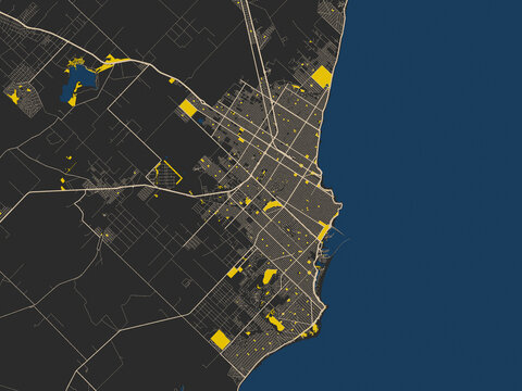 Mar del Plata, Argentina &ndash; minimalist flat city map