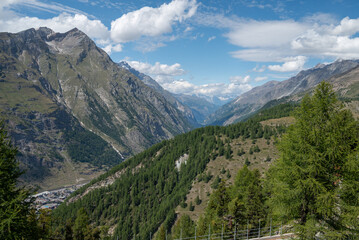 the beautiful landscape of the alpine mountains of Swiss