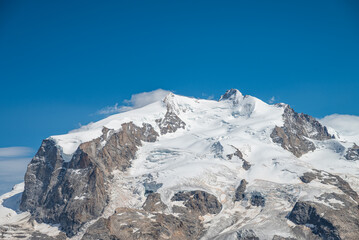 Beautiful mountain landscape of Monte rosa in the alps of Switzerland