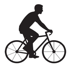 Obraz premium Silhouette of a person riding a bicycle