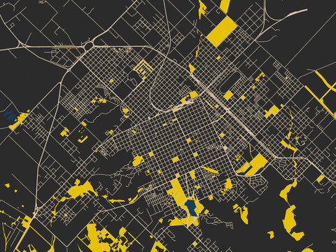 Tandil, Argentina &ndash; minimalist flat city map