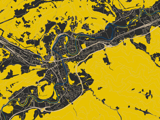 Flat City Map Leoben Austria