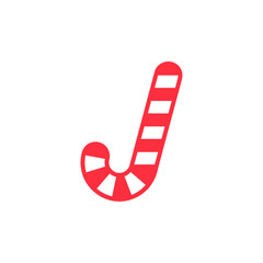 Christmas candy cane Icon flat vector design