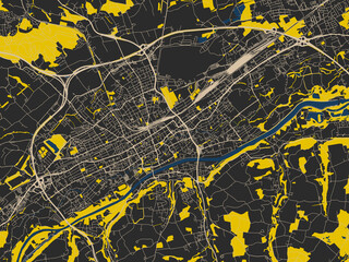 Graphic City Map Artwork Wels