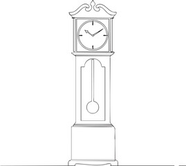 Vintage Grandfather Clock Illustration