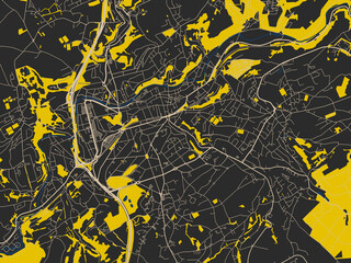 Minimalist Map Verviers Belgium Noir
