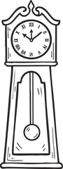 Vintage Grandfather Clock Illustration